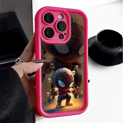 Cute Big Head Spider Man Comic Phone Case For iPhone