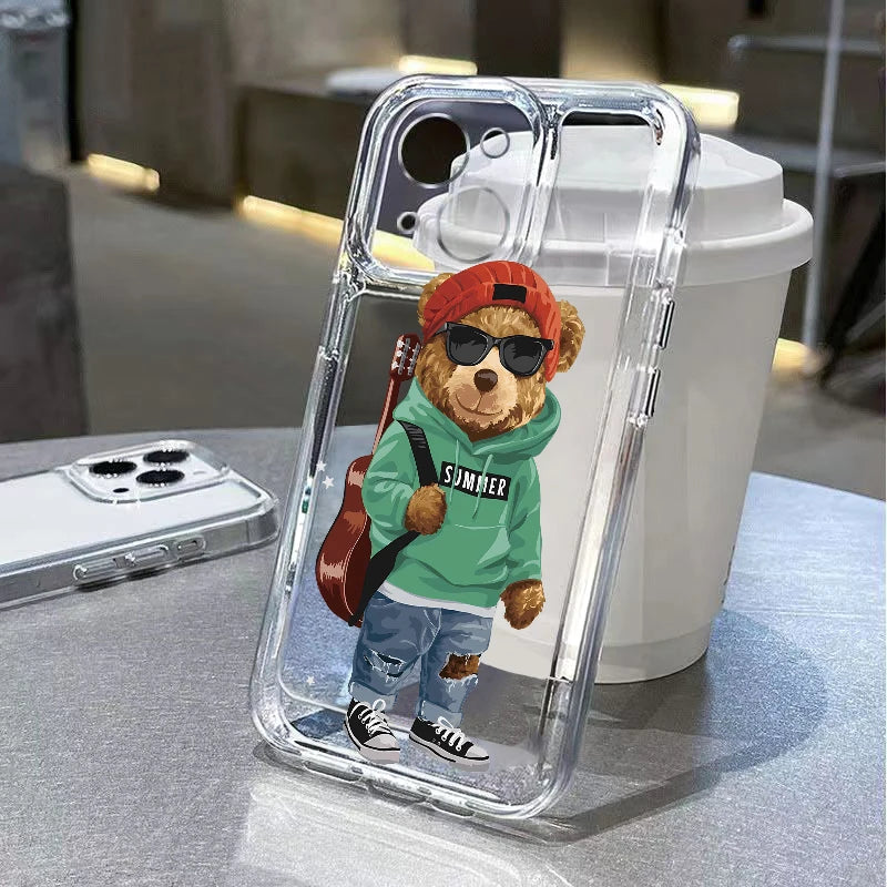 Cartoon Teddy Bear Phone Case For iPhone