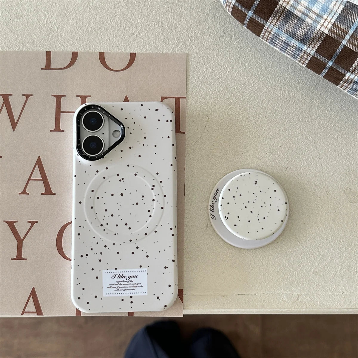 Cute Milk Yellow Magnetic Circle Holder Phone Case