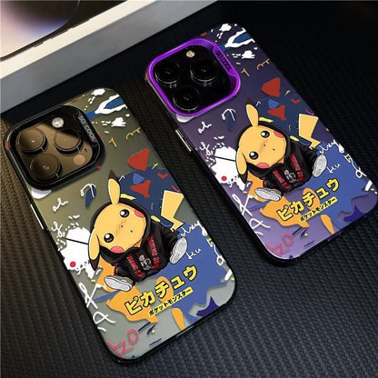 Cute Pikachu Fashion Coat Phone Case For iPhone