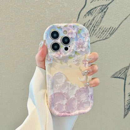 Oil Painting Flowers Phone Case For iPhone