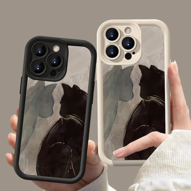Oil Painting Two Cats Pattern Phone Case