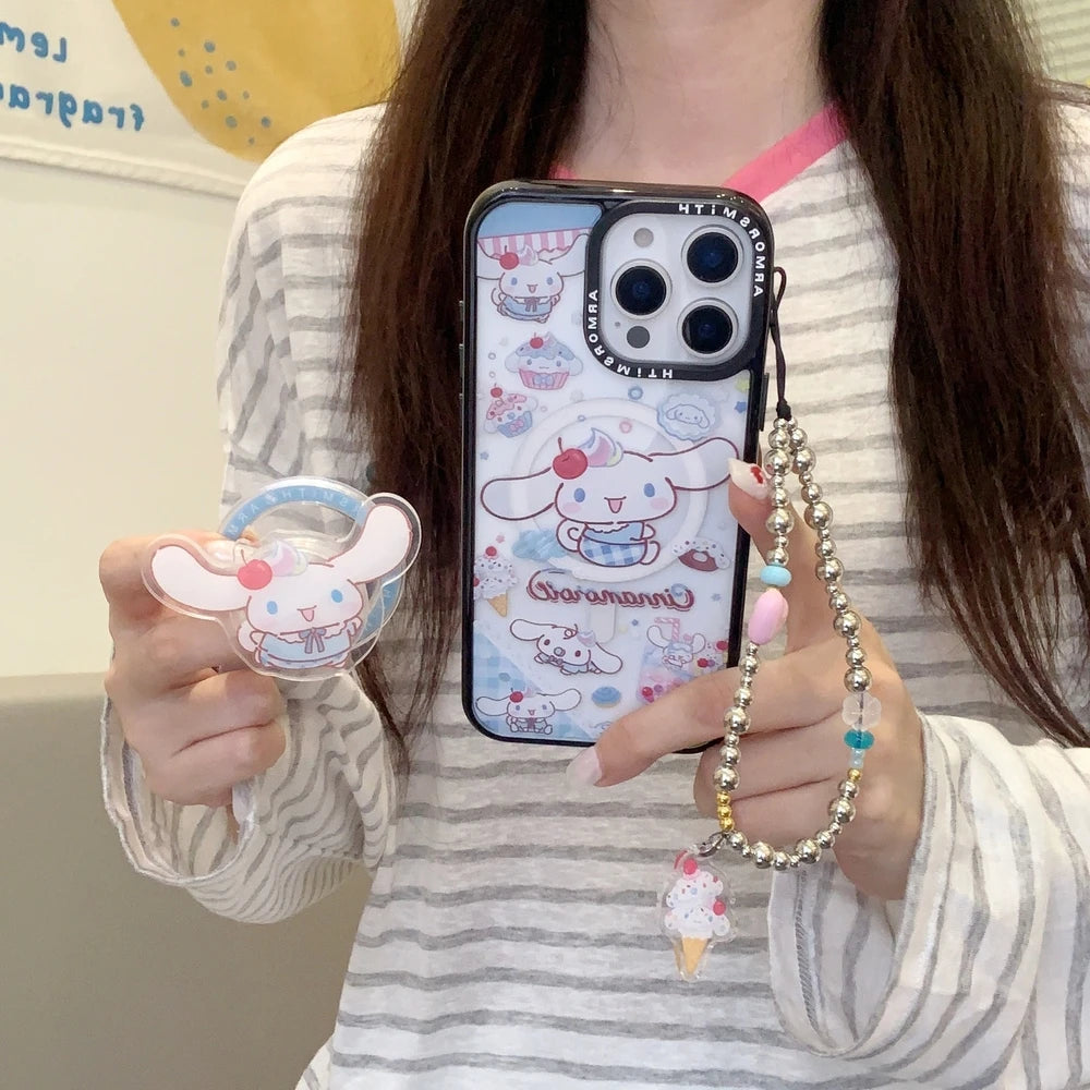 Magnetic Holder Magsafe Wireless Cute Cartoon Sanrio Cinnamoroll Charge Phone Case For iPhone