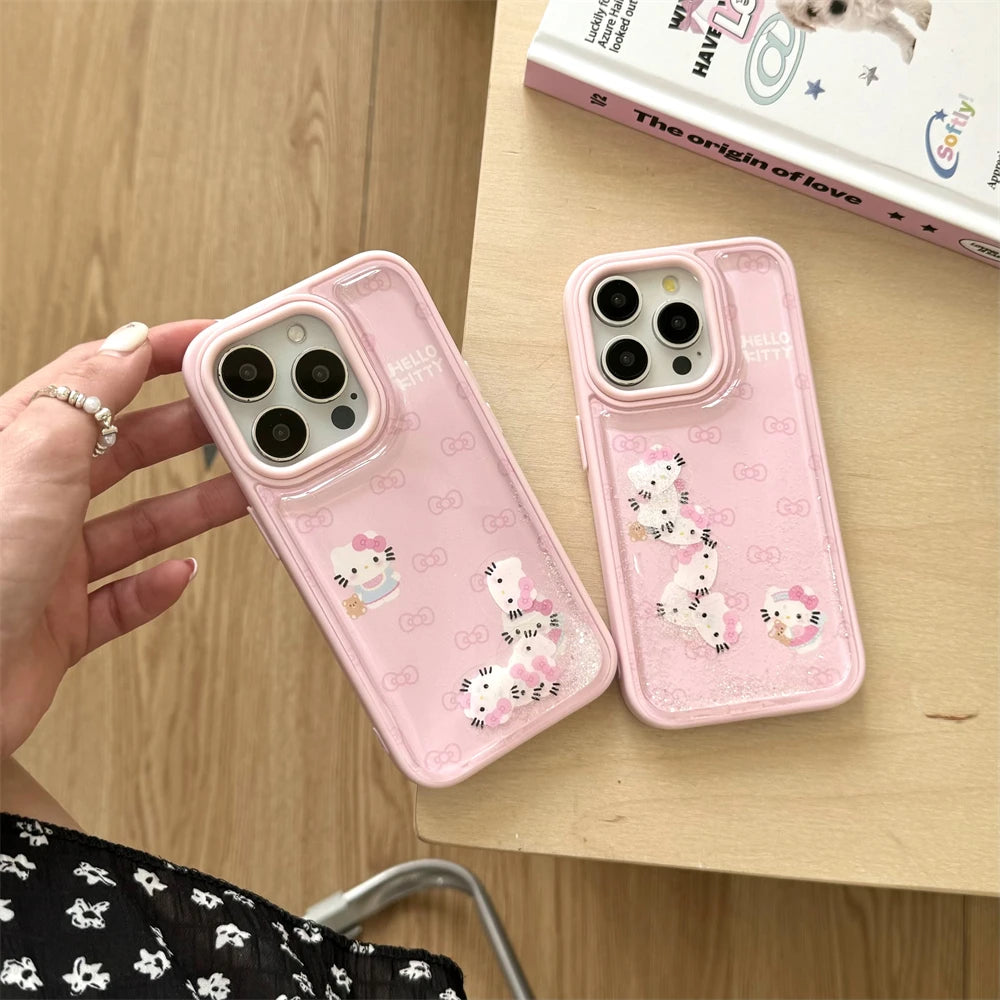 Luxury Pink Hello Kitty Quicksand Phone Case