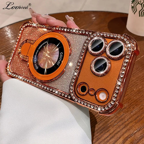 Glitter Diamond For Magsafe Bracket Case For iPhone