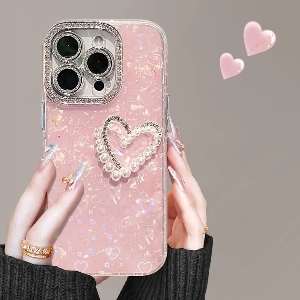 Bling Glitter Heart 3D Phone Case For iPhone