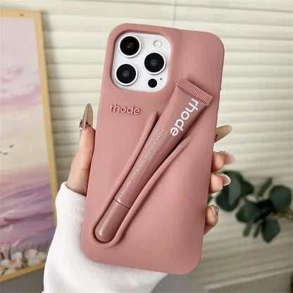 Luxury Lemontini Lipstick Make-up Soft Silicone Phone Case For iPhone