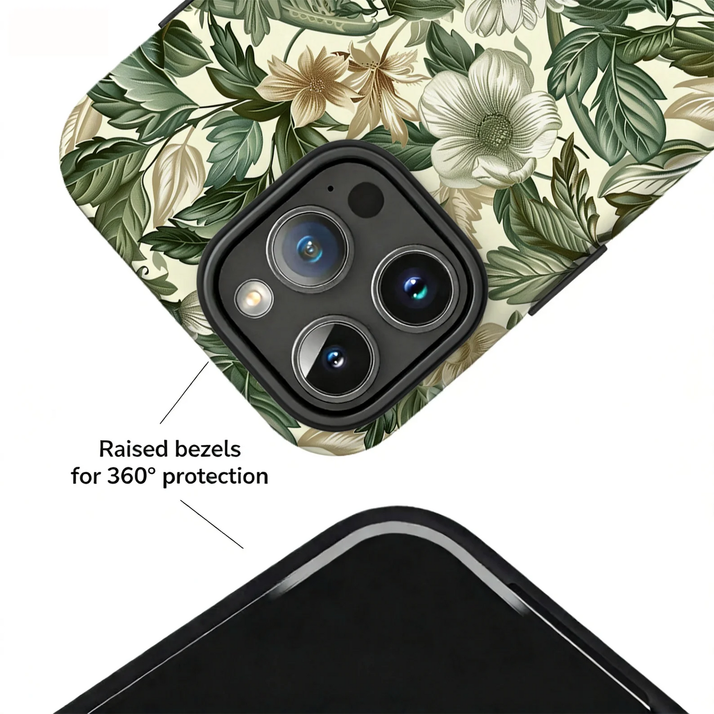 Green Botanical Magnetic Protective Phone Case For iPhone