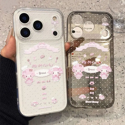 Cute Anime Cartoon Rabbit Transparent Phone Case Protective Cover For iPhone