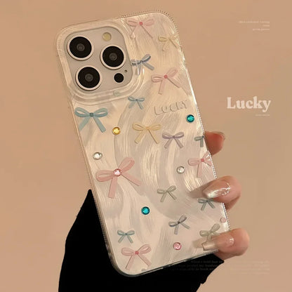 Dopamine Colored Bow Phone Cases For iPhone