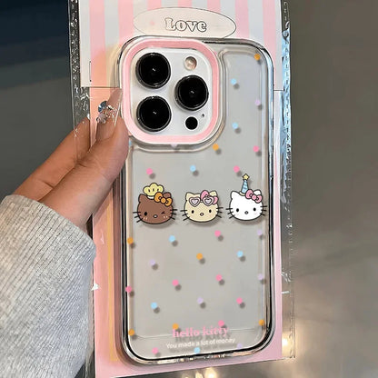 Hello Kitty Wave Point Kawaii Phone Case For iPhone