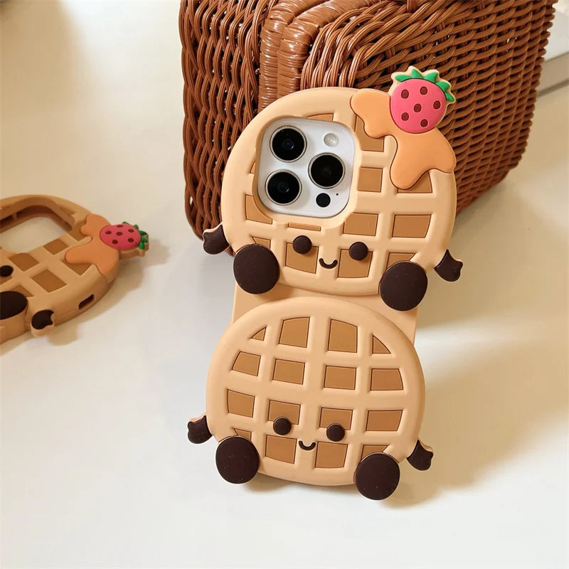 Cute Strawberry Waffles Phone Case