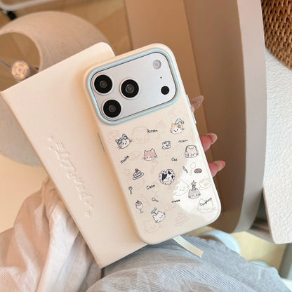 Korean Graffiti Cartoon Kitten Dessert Pattern Phone Case For iPhoner