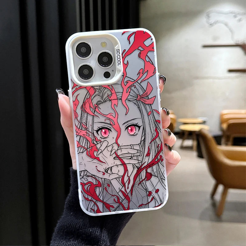 Anime Zenitsu Nezuko Demon Slayer Phone Case For iPhone