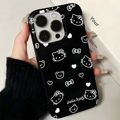 Hello Kitty Bow Cute Bear Phone Case For iPhone