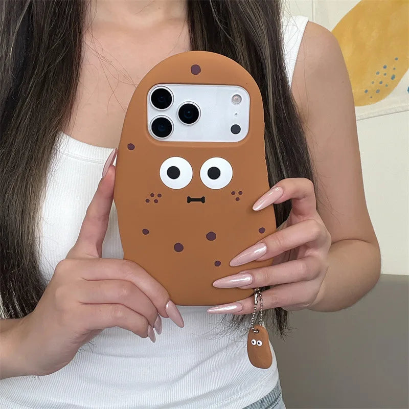 3D Cute Cartoon Funny Potato Soft Silicone Phone Case For iPhone