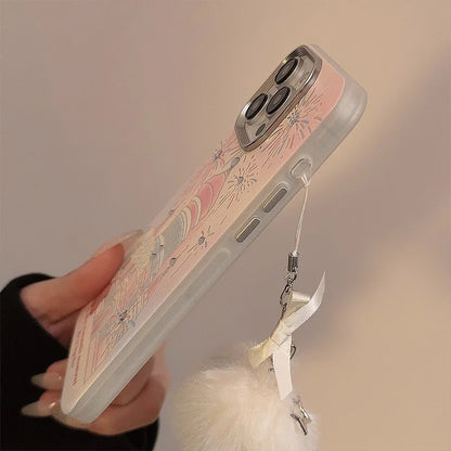 Korean Glitter Fireworks Castle Phone Case For iPhone