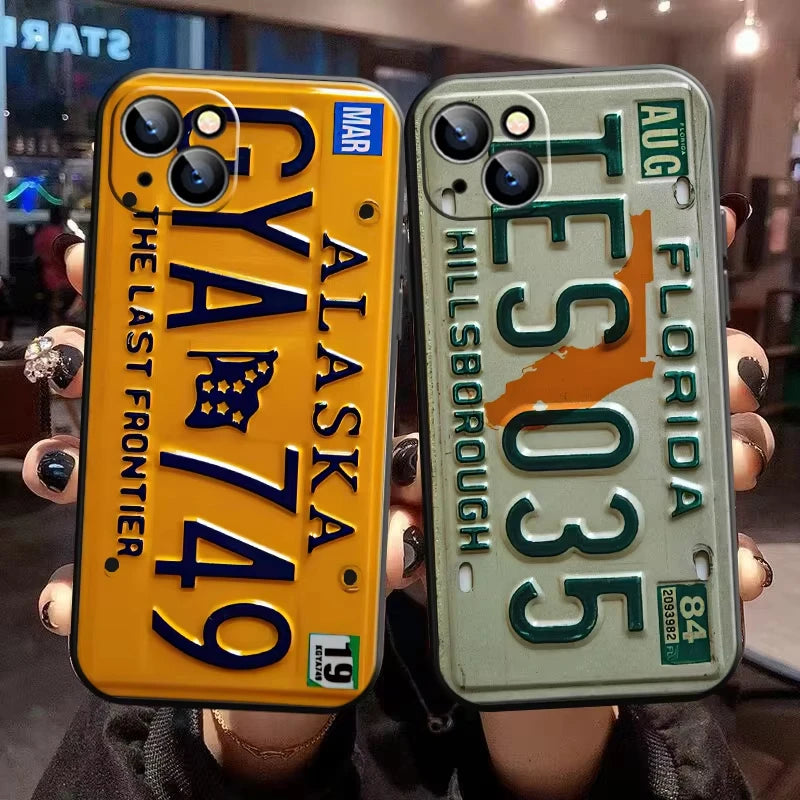 Retro Vintage License Plate Phone Case For iPhone
