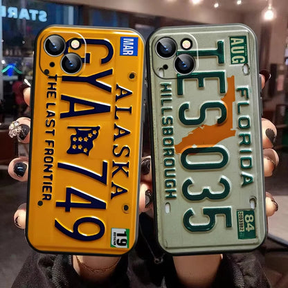 Retro Vintage License Plate Phone Case For iPhone