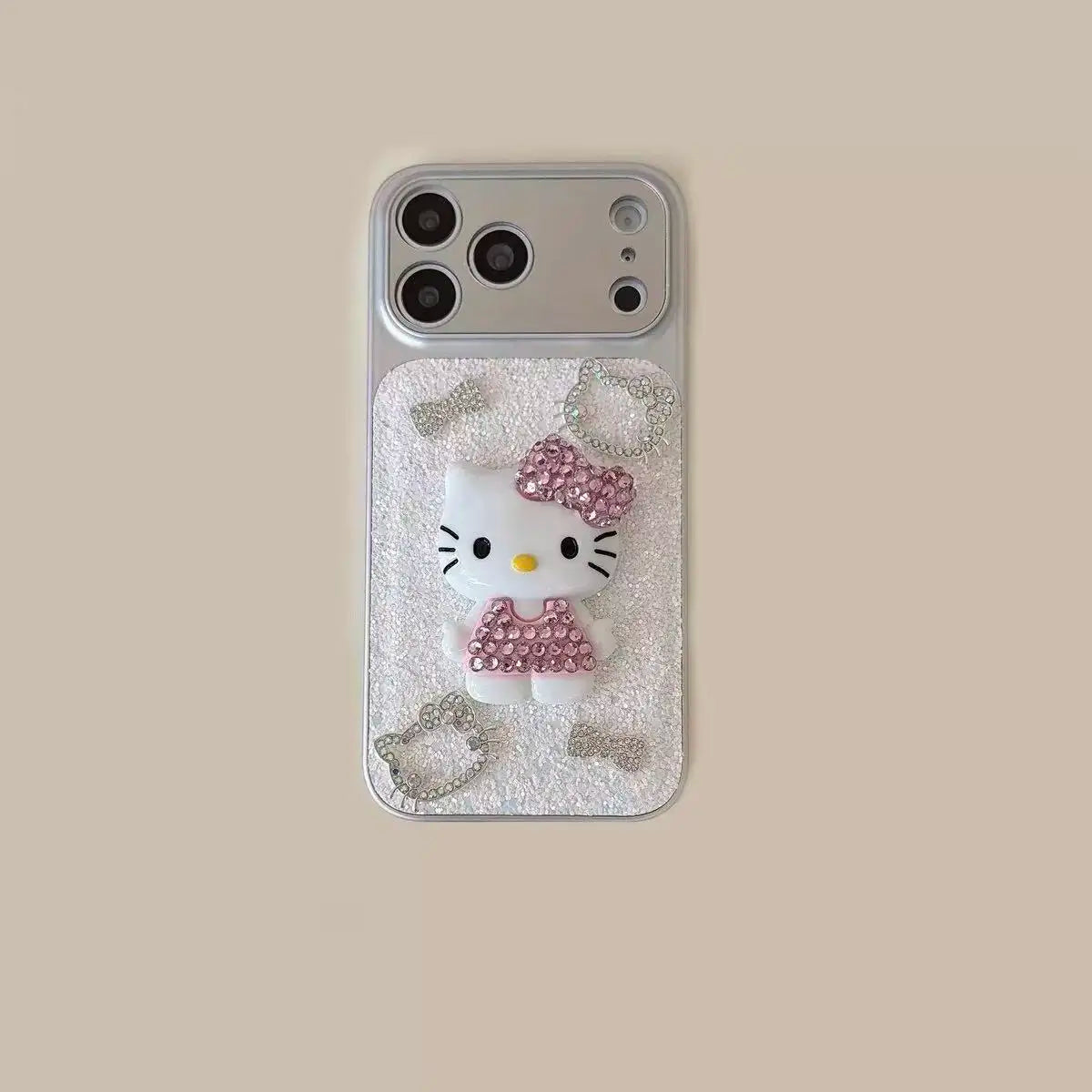 Sanrio Hello Kitty Bling Glitter Pearl 3D Cute Cartoon  Phone Case For iPhone