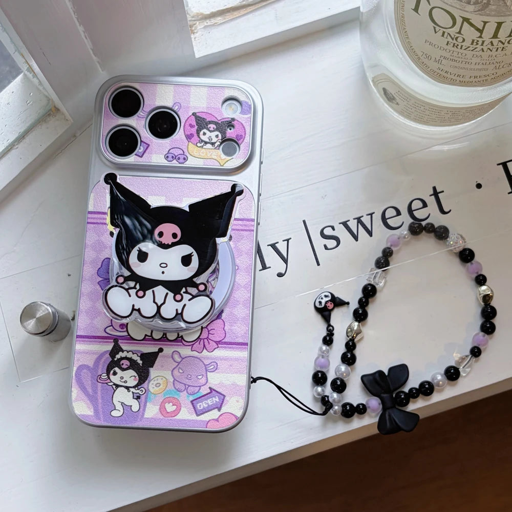Magnetic Holder Magsafe Wireless Charge Cute Sanrio Melody Kuromi Phone Case For iPhone