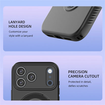 Magnetic Liquid Silicone Rotating Bracket Phone Case For iPhone
