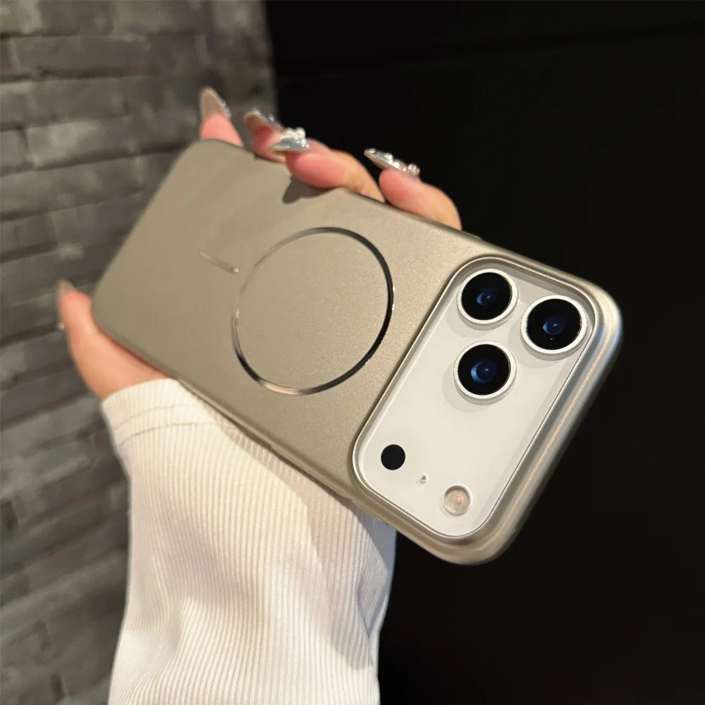 Ultra Thin Metallic Paint Magnetic Case For iPhone