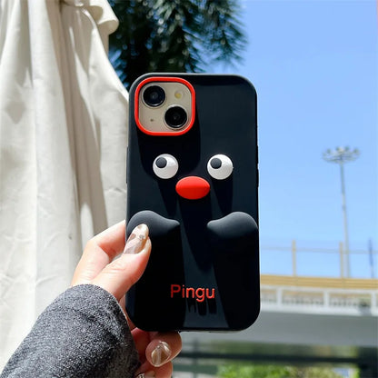 Kawaii 3D Cartoon Funny Penguin Phone Case For iPhone