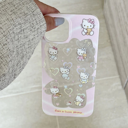 Hello Kitty Bow Kawaii Big Phone Case For iPhone