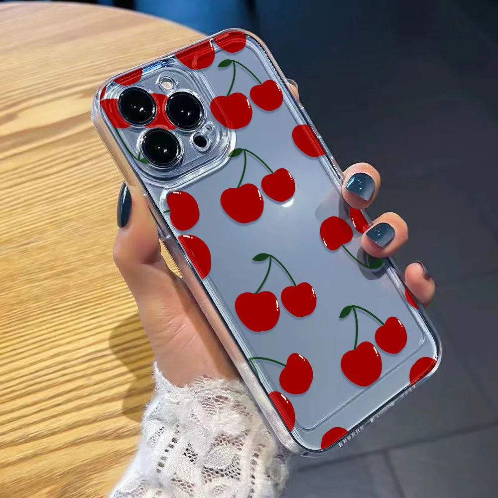 Cherry Silicone Phone Case For iPhone