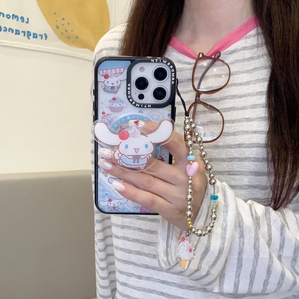 Magnetic Holder Magsafe Wireless Cute Cartoon Sanrio Cinnamoroll Charge Phone Case For iPhone