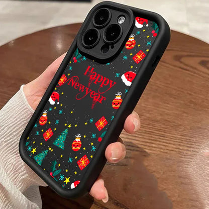 Merry Christmas Happy New Year Silicone Case For iPhone