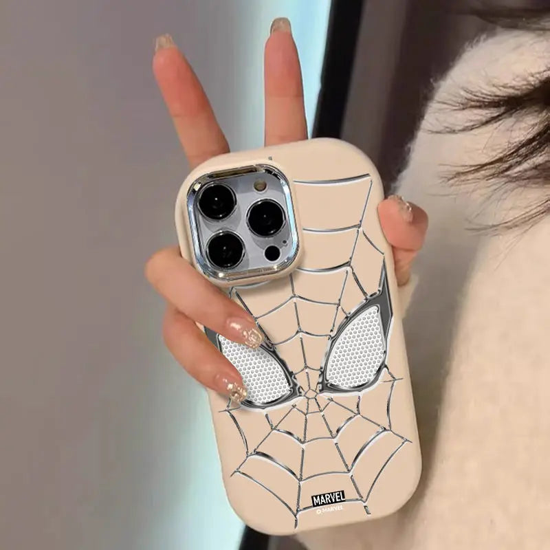 Marvel Spider Man Silver Spider Web Phone Case For iphone