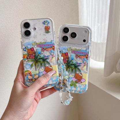 Cartoon Star Black Skin Hello Kitty Cat Shockproof Case For iPhone