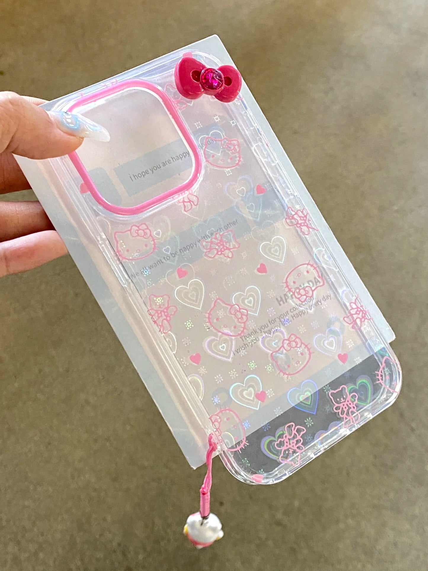 Hello Kitty Bow Full Screen  Phone Case For iPhone