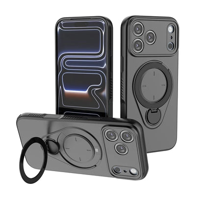 Magnetic Liquid Silicone Rotating Bracket Phone Case For iPhone