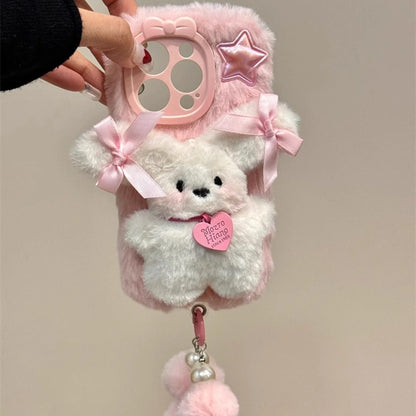 Bowtie Puppy With Chain Cell Phone Protective Jacket For iPhone