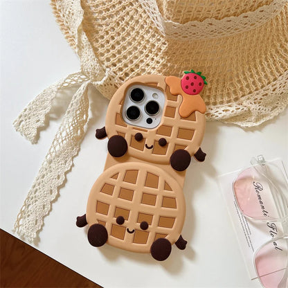 Cute Strawberry Waffles Phone Case