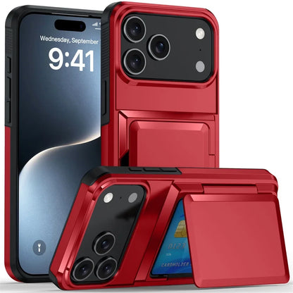 Heavy Duty Wallet Card Slot Phone Case For iPhone