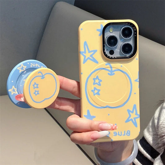 Line Star apple Cute Magnetic Phone Case