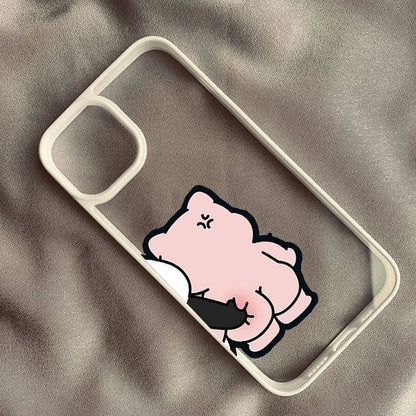 Cartoon Rabbit Panda Bear Pinch Butt Couple Phone Case