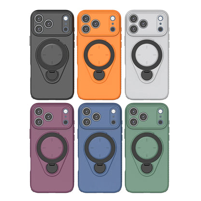 Magnetic Liquid Silicone Rotating Bracket Phone Case For iPhone
