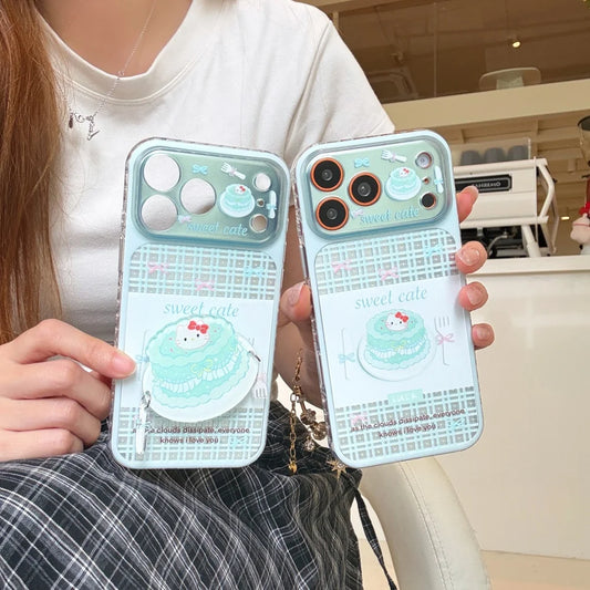 Cute Sanrio Hello Kitty Cake Magnetic Bracket Phone Case For iPhone