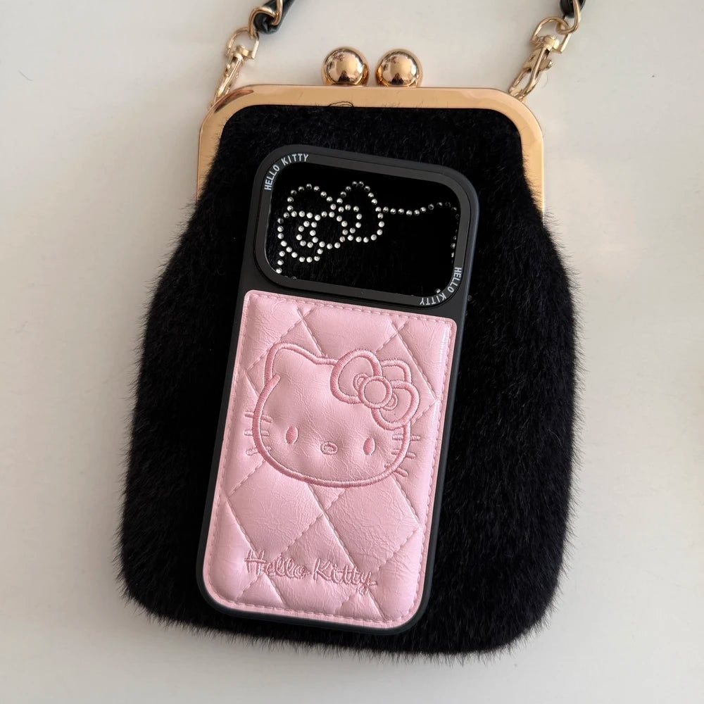 3D Cute Cartoon Sanrio Hello Kitty Embossing Leather Phone Case For iPhone