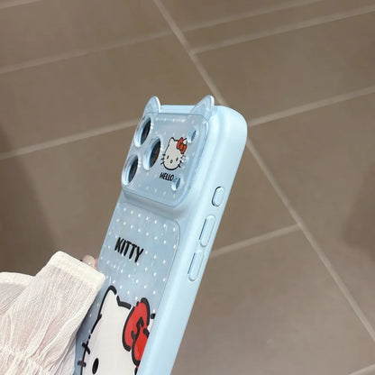 Korea INS Polka Dot Hello Kitty Shockproof Phone Case For iPhone