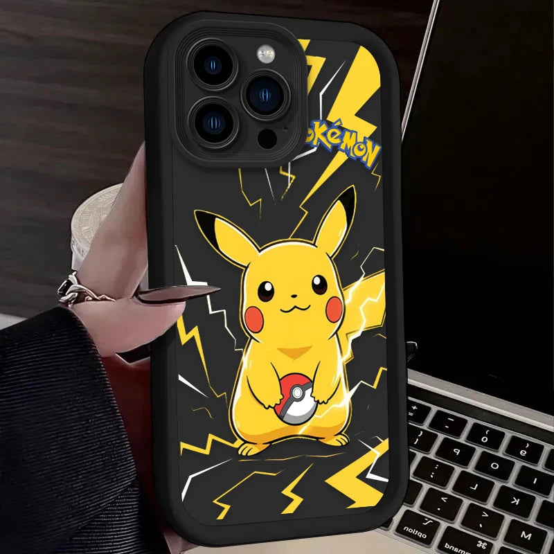 Cartoon Cute Pokemon Pikachu Soft Phone Case For iPhone