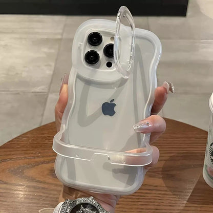 Luxury Soft Transparent Stand Holder Phone Case