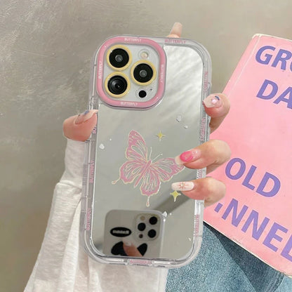 Lovely Love Butterfly Makeup Mirror Phone Case