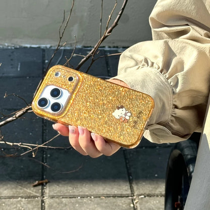 Luxury Double Layer Golden Bottom Kitty Cat Case Phone Case For iPhone