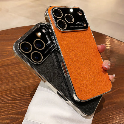 Original Litchi Leather Texture Phone Case For iPhone